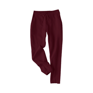 Vêtements pour femmes Ohsisa, nouvelle collection 2025, pantalon long décontracté en coton et lin, avec cordon de serrage à la cheville, pour femmes - Product Image 3
