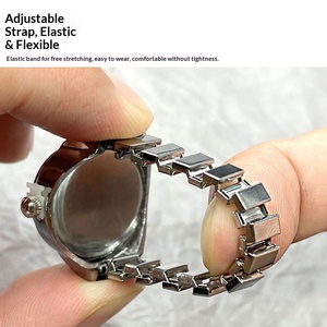 Montre Bague Tendance pour Femme, Luxe, Quartz Analogique, Cadran Rond, Plaqué Or, Réglable, Élastique, Vente en Gros - Product Image 5