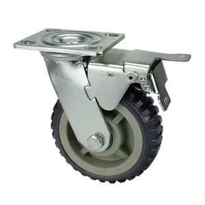 <span class=keywords><strong>Fourche</strong></span> métallique rigide de 4 et 5 pouces avec plaque supérieure pivotante, roues pivotantes grises <span class=keywords><strong>anti</strong></span>-dérapantes Core Balefire pour machines lourdes et charges lourdes - Product Image 4