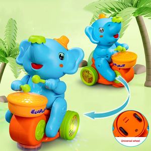 Mignon Musicien Éléphant Jouet Avec Musique Et Lumière Clignotante Enfants Jouets Électriques Jouer Le Tambour Animaux Jouets Pour Enfants - Product Image 4