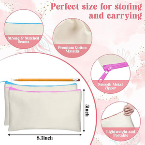 Custom Canvas <b>Bag</b> Zipper Pouch Makeup <b>Bags</b> Bulk Canvas Pencil Pouch with Sturdy Zipper Cosmetic <b>Bag</b> <b>Travel</b> <b>Toiletry</b> <b>Bag</b> - Product Image 2