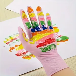 Gants jetables en nitrile rose pour le nettoyage domestique, le travail en cuisine, le jardinage, la vaisselle, sans latex, pour les salons de manucure, les salons de tatouage - Product Image 4