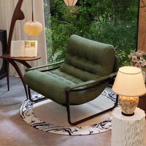 Silla de ocio individual Retro nórdica, tumbona perezosa para el hogar, sala de estar, dormitorio, apartamento, sofá, silla - Product Image 2