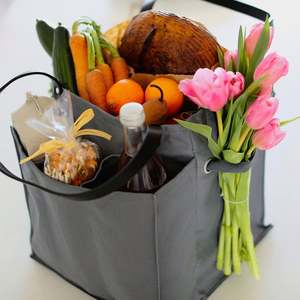 Bolsa de compras de lona de 7 bolsillos biodegradable ecológica, bolsa organizadora de almacenamiento de alimentos para Picnic, multibolsillo - Product Image 3