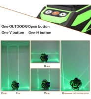 Niveau laser 3D vert 360° à 16 lignes, auto-nivelant, pour machines-outils, outils de construction et instruments de mesure