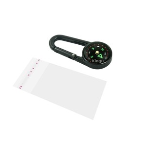 <span class=keywords><strong>Boussole</strong></span> mousqueton double face en alliage de zinc étanche pour extérieur, avec clip à dégagement rapide et thermomètre à aiguille métallique de style circulaire - Product Image 1