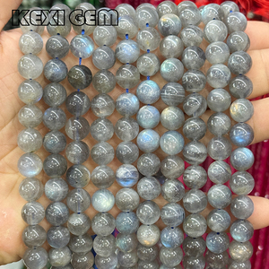 Cuentas de Labradorita Natural Gris al por Mayor, 4mm 6mm 8mm 10mm 12mm, Cuentas Redondas Sueltas de Labradorita Natural con Destello Azul para Pulseras DIY - Product Image 4