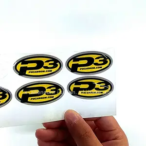 Stiker epoksi unik bermerek dicetak sesuai pesanan stiker epoksi 3d Dome Label Resin dengan perekat diri