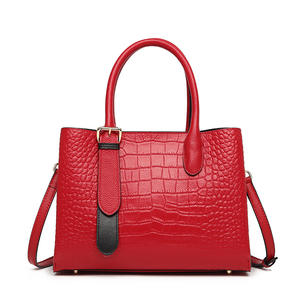 กระเป๋าถือหนังจระเข้แท้แฟชั่นใหม่สำหรับผู้หญิงความจุขนาดใหญ่กระเป๋าสะพายข้างสีทึบของผู้หญิงทันสมัย - Product Image 2