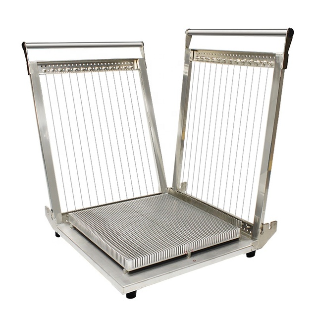 Stainless Steel square Grid Cake Cutter/Double Arms Food Chocolate Cube Cutting Machine