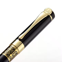Vente en gros d'usine de stylos promotionnels d'affaires en métal noir perle stylos de signature publicitaire créatifs avec impression de logo personnalisé