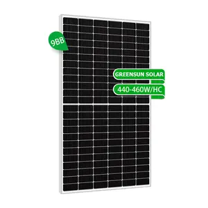 欧洲仓库库存全黑9BB太阳能电池板450 455 460瓦144电池半电池黑色电池板太阳能