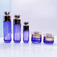 Flacons cosmétiques de luxe en verre rose doré vides 30g/50g 40/100/120ml pour fond de teint, lotion, sérum avec pompe, vaporisateur et sérigraphie