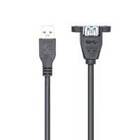 Kabel ekstensi konektor Wanita USB A 3.0 kustom Panel sekrup dudukan KE pria Transfer Data lebih cepat untuk komputer PC