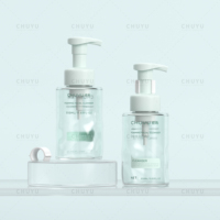 Flacon pompe rond 350 ml à motif unique pour gels douche, emballage cosmétique, savon liquide pour les mains, nettoyant visage