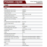 Module amplificateur de puissance professionnel à 4 canaux Paulkitson PFA8000 + CQ380 avec impédance de 4 ohms pour une utilisation en scène