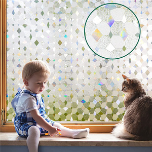 ฟิล์มกระจกทรายแบบลอกและติดวอลเปเปอร์3D ฟิล์มโฮโลแกรมยึดติดแบบคงที่สำหรับตกแต่งหน้าต่าง - Product Image 3