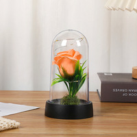 Bordure Fleur Éternelle Veilleuse Écologique Ronde Haute Qualité Acrylique Couverture Salon Rose Ornements Autre Cadeau