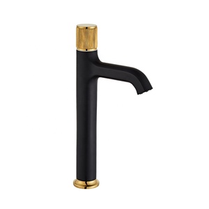 Contemporanea In Ottone Opaco Nero e Oro Lavandino del Bagno Rubinetto <span class=keywords><strong>Miscelatore</strong></span> Deck Mount <span class=keywords><strong>Lavabo</strong></span> Acqua Calda E Fredda Rubinetto BF1203 - Product Image 6