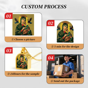 Gaweluck דלת בצורת gawu תיבת תכשיטי תמונה "גברת שלנו של עזרה תמידית" דפוס מותאם לסיטונאי - Product Image 4