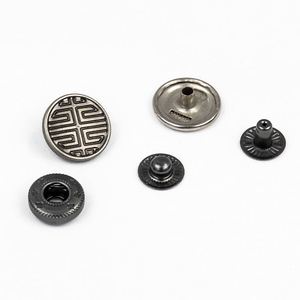Custom Design logo Fashion <b>Button</b> Brass Iron Four Parts <b>Press</b> Metal 4 Parts Snap <b>Buttons</b> - Product Image 3