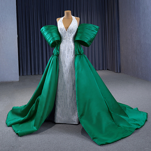 Robe de soirée de luxe haut de gamme, deux styles, col halter détachable et robe à traîne, même style que les stars Rsm231081 - Product Image 4