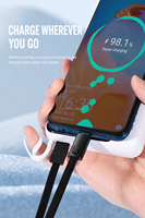 Kabel Pengisi Daya Gantungan Kunci 60W, Kabel Data USB Pendek Berbahan Paduan Seng dan Nilon Kepang dengan Klip Karabiner untuk Ponsel, Tablet, dan Perjalanan