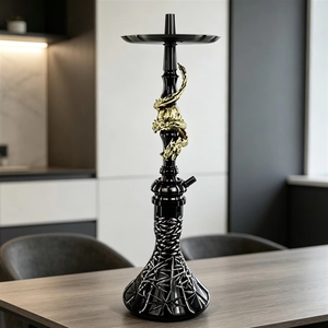 Ensemble de chicha en acier inoxydable arabe de qualité supérieure avec design miroir, chicha complète et portable pour les voyages - Product Image 1