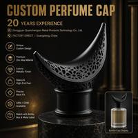 Capuchon de parfum anti-fuite en alliage de zinc à facettes polyédriques, finition biseautée, lustre doré matriciel, OEM, sans stock