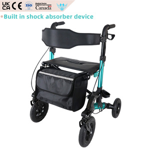 Aides à la marche pliables en aluminium, hauteur des accoudoirs réglable, marcheur assisté, déambulateur, déambulateur léger - Product Image 2