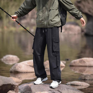 Pantalones deportivos tácticos Retro para hombre, pantalones sueltos de pierna recta y pierna ancha <span class=keywords><strong>Cargo</strong></span> 100% algodón, pantalones casuales medios para hombres y mujeres para exteriores - Product Image 3