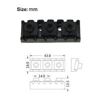 Kunci senar logam gitar hitam 43mm kualitas tinggi untuk Floyd Rose Locking Nut Neck gitar Tremolo Bridge