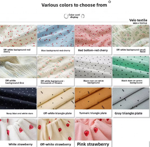 Tela de crepé de algodón puro de los años 40 para niños, ropa de dormir, doble capa, arrugada, suave, crepé de bebé, gasa estampada, tejido peinado - Product Image 6