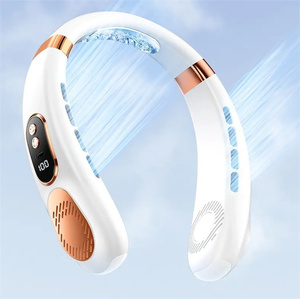 พัดลมห้อยคอไฟ LED แบบพกพา USB เครื่องปรับอากาศ<span class=keywords><strong>ไฟ</strong></span>ฟ้าไร้ใบสำหรับรถยนต์กลางแจ้งใช้ในครัวเรือนแบตเตอรี่ RV - Product Image 6