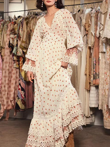 2024 шикарные платья для женщин, французское винтажное платье с расклешенными рукавами, облегающие платья для девочек, платье Jalabiya - Product Image 6