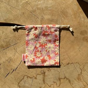 Nice Quality Washable Muslin Calico Small Cotton <b>Pouch</b> Organic Cotton <b>Drawstring</b> Bag With Label - Product Image 2