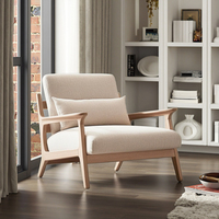 Fauteuil paresseux moderne pour chambre et appartement, idéal pour la lecture et le repos, confortable, semi-allongé, en bois massif