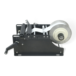 Machine d'étiquetage manuelle de bureau pour bouteilles rondes, étiqueteuse semi-automatique pour flacons en verre ronds, étiquettes adhésives - Product Image 2