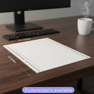 Papier autocopiant continu perforé 2 plis 241x280mm (9,5x11 pouces) de marque Baiyuan pour usage commercial et bureautique, compatible matrice à points - Product Image 6