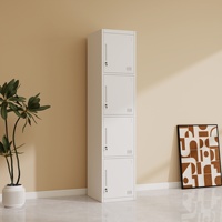 Armario Metálico Industrial de Acero 1850x380x450mm Moderno Ecológico Duradero Independiente para Villa con 2-5 Puertas y Barra Interior para Colgar