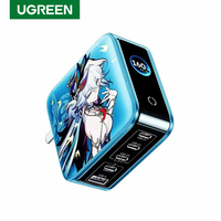 UGREEN x Honkai Star Rail Yao Guang 160W GaN Charger Layar Digital 4C 1A Multi Port PD Pengisi Daya Cepat untuk Laptop iPhone