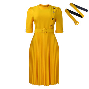Ropa de Mujer, Otoño e Invierno, Nuevo Vestido Africano con Botones y Pliegues, Estilo Elegante - Product Image 6