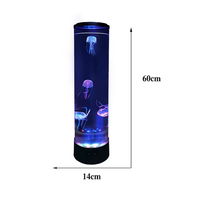 Lampe de nuit LED J&R 27,5 pouces, nouvelle décoration de fête, base à changement de couleur RGB, cadeau pour enfants, lampe fantaisie méduse lave eau, étanche
