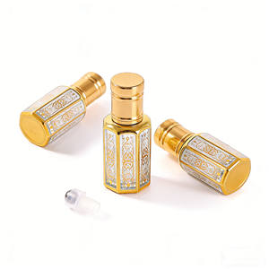 Flacon à bille de parfum de luxe en verre élégant avec feuille d'or, pour huiles personnalisées d'attar Oud arabe, sérigraphié, marque <span class=keywords><strong>Yiao</strong></span> - Product Image 3