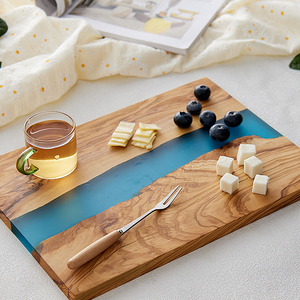 Nhà Tự Nhiên Bán Buôn Nhựa Epoxy Và Gỗ Ô Liu Cắt Phục Vụ Hội Đồng Quản Trị Cho Charcuterie Platter Thực Phẩm Pho Mát Trái Cây - Product Image 4