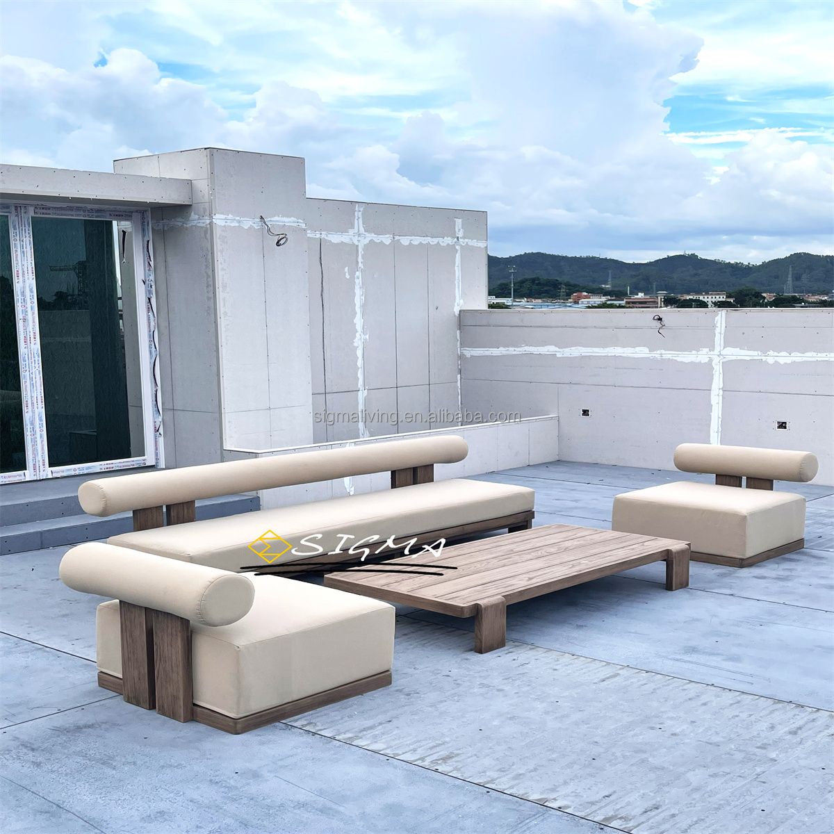 New Design Upholstery Patio Sofas Luxury Teak Sofa Set Patio Furniture Set Garden Sofa Sets Outdoor Furniture