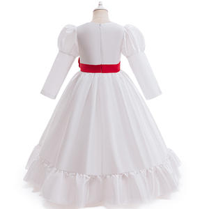 Dress kostum Cosplay Annabelle, pakaian anak perempuan, gaun putih, pakaian Halloween menakutkan, gaun pengantin horor, Annabelle - Product Image 3