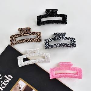 Toptan büyük 8.5cm büyük düz kare kalın saç kelepçe aksesuarları kadınlar için yüksek kalite özel selüloz asetat pençe klip - Product Image 1