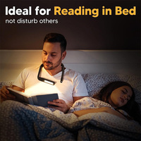 Lámpara de Lectura para Cuello, Recargable por USB-C, LED, Manos Libres, para Dormitorio, OEM ODM, Flexible, Ajustable, Portátil, Ligera, Regulable