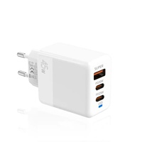 Cargador USB-C Multipuerto de 45W, Adaptador de Carga Rápida QC3.0/PD, Enchufes para EE. UU./UE/Reino Unido, para Teléfonos, Tabletas, Portátiles, Viajes